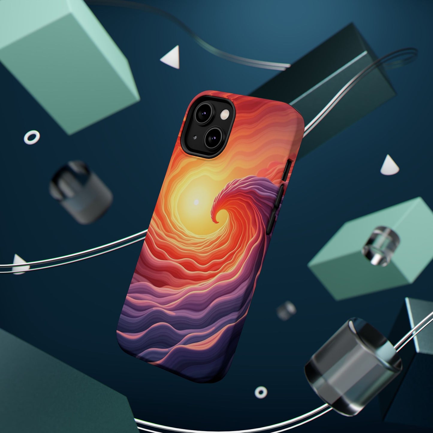 Sunburst Wave iPhone Case - Ocean Sunset Design, Aesthetic Beach Gift Idea