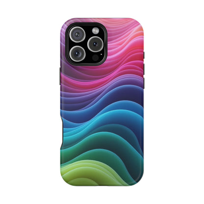 Colorful Wave Phone Case - Aesthetic iPhone Case | Rainbow Ripple Design | Trendy Gifts for Her | Unique Art Print